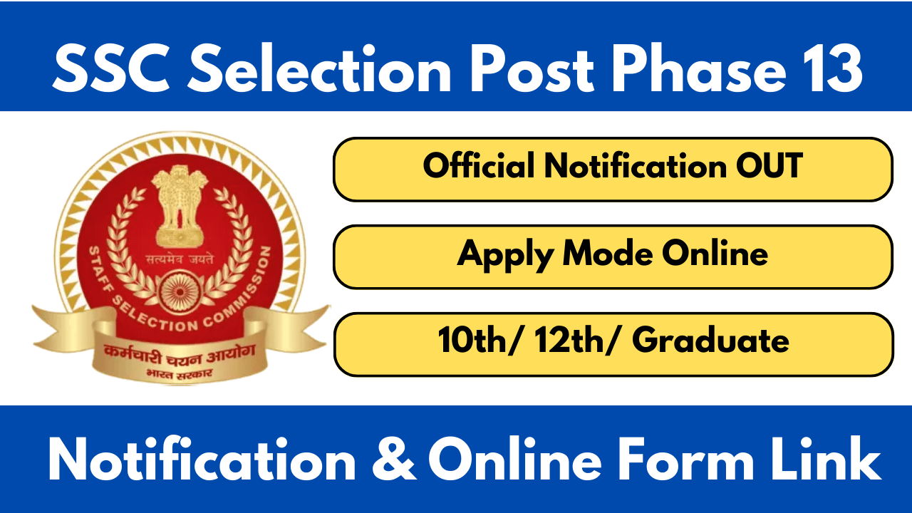 SSC Selection Post Phase 13 Notification 2025