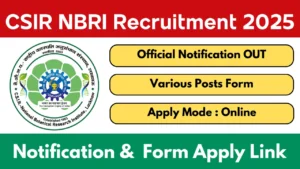 CSIR NBRI Recruitment 2025