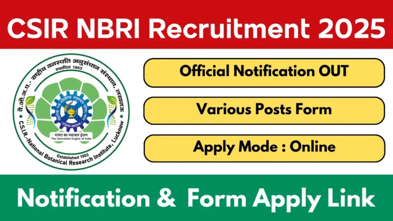 CSIR NBRI Recruitment 2025