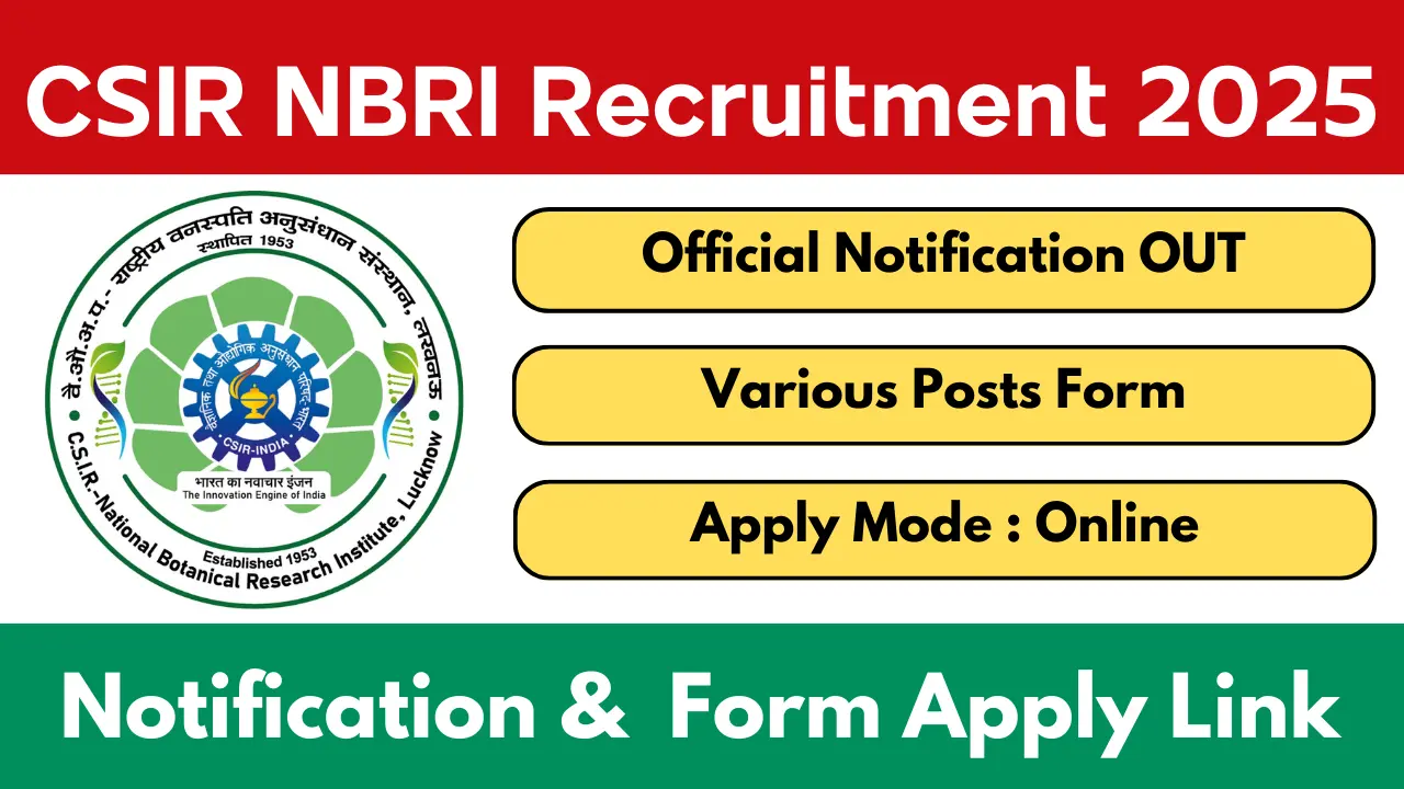 CSIR NBRI Recruitment 2025