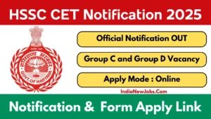 HSSC CET Form 2025 Official Notification OUT Apply Online Form