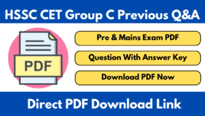 HSSC CET Group C Previous Year Question Paper With Answer Key Download PDF Pre And Mains