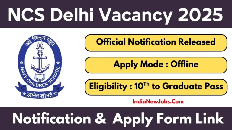 Navy Children School Delhi Vacancy 2025