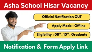 Asha School Military Station Hisar Vacancy 2025