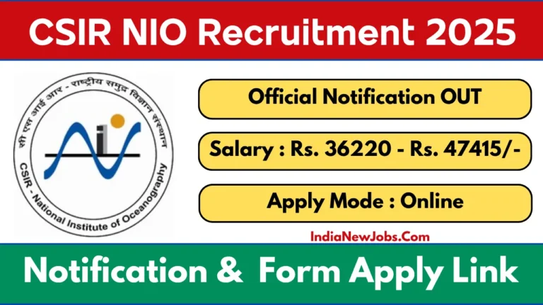 CSIR NIO Recruitment 2025