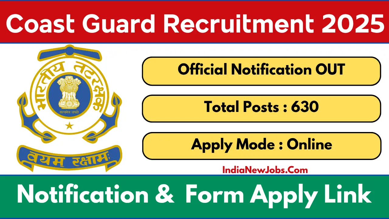Coast Guard GD DB Yantrik Recruitment 2025