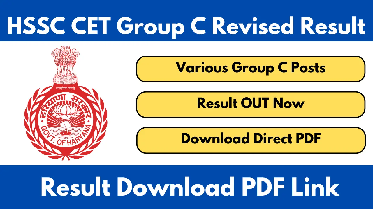 HSSC CET Group C Revised Result 2025