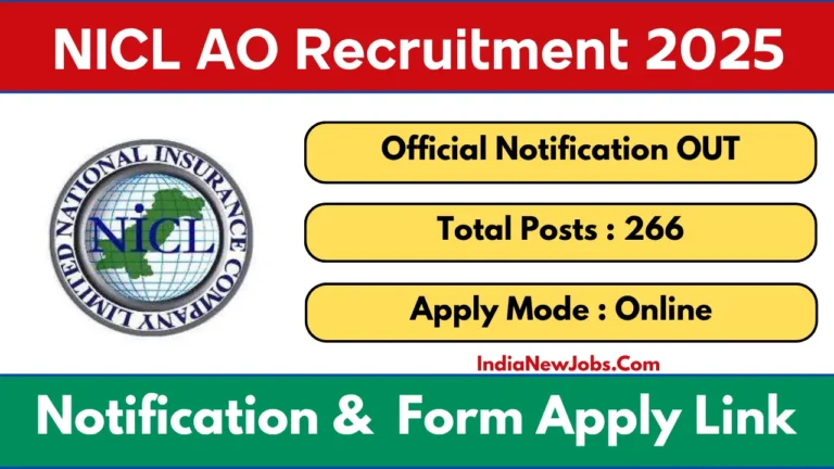 NICL AO Recruitment 2025 Apply for 266 Administrative Officer Posts