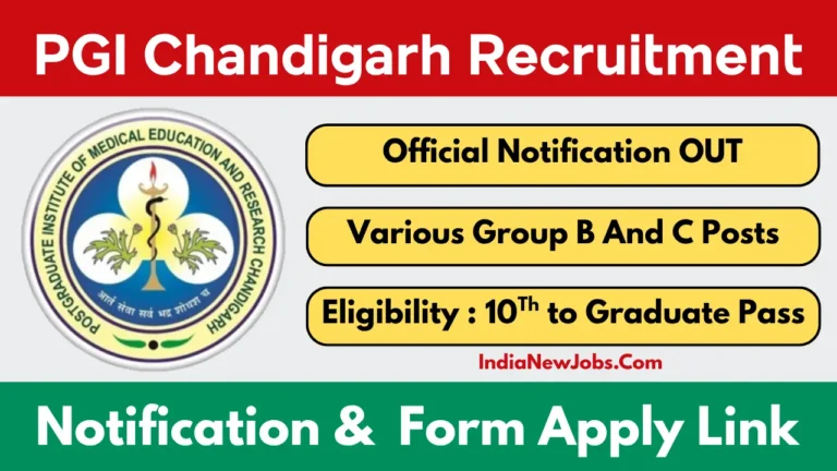PGI Chandigarh Recruitment 2025 Group B and C Notification and Online Form
