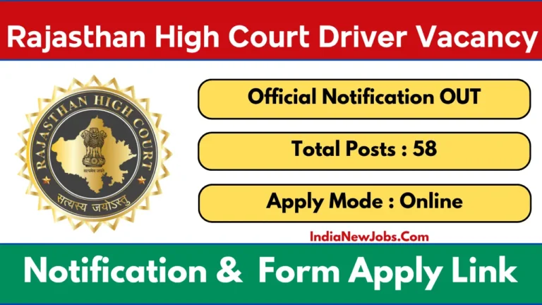 Rajasthan High Court Driver Vacancy 2025
