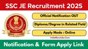 SSC JE Recruitment 2025 Notification Released and Apply Online