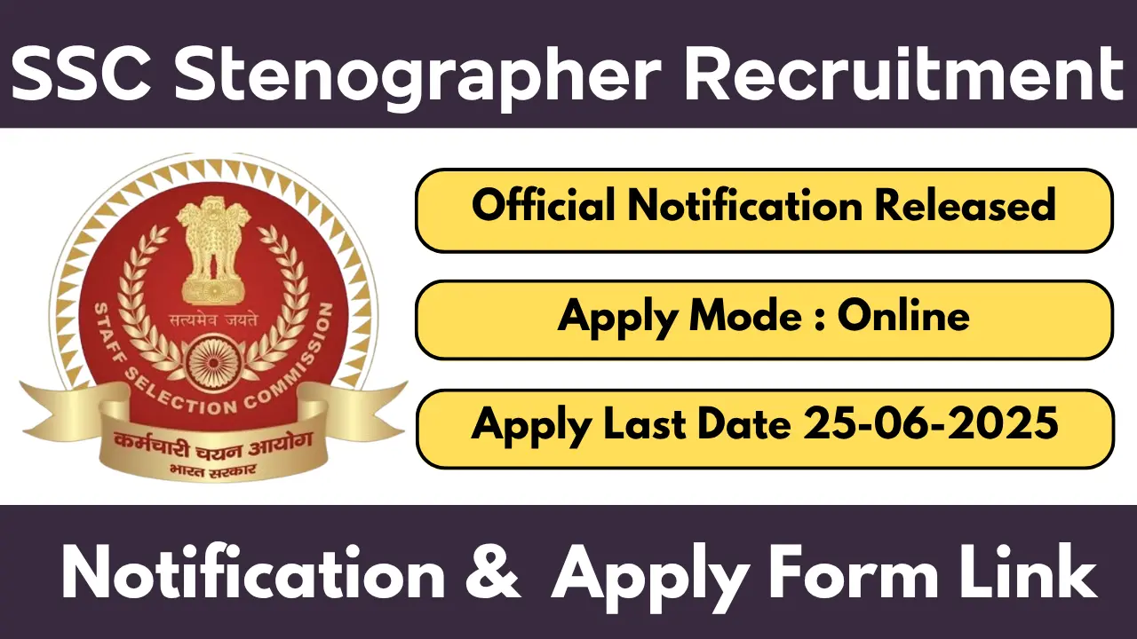 SSC Stenographer Recruitment 2025 Notification