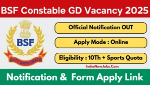 BSF Constable GD Sports Quota Vacancy 2025