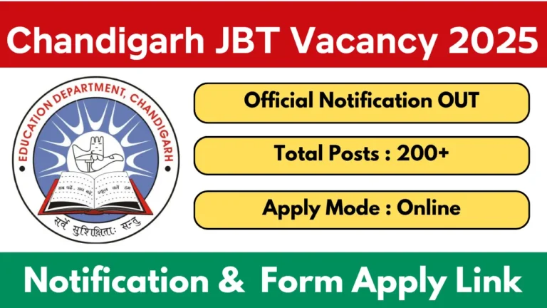 Chandigarh JBT Vacancy 2025