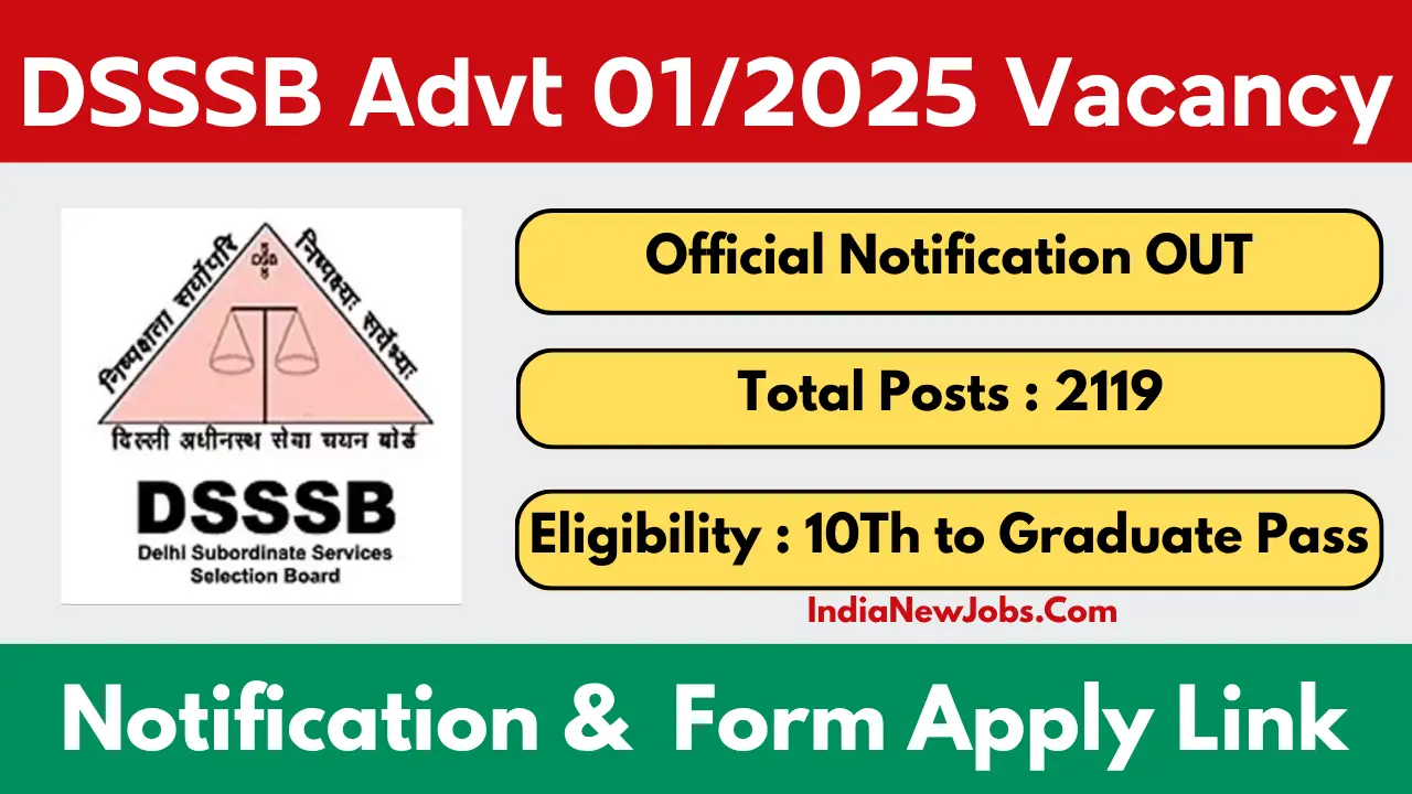 DSSSB Advt 012025 Notification