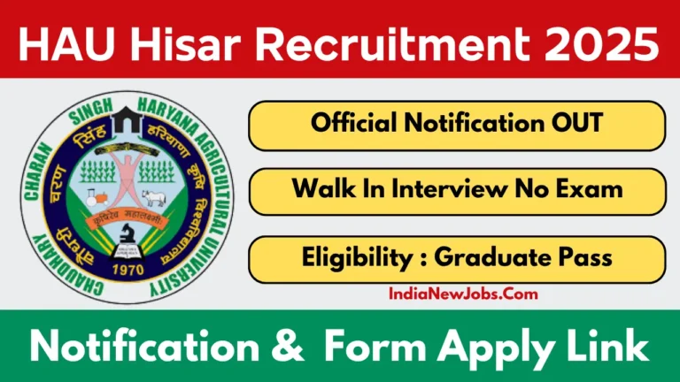 HAU Hisar Recruitment 2025