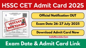 HSSC CET Admit Card 2025