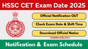 HSSC CET Exam Date 2025