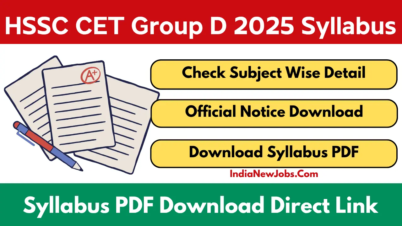 HSSC CET Group D Syllabus 2025
