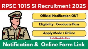 RPSC SI recruitment 2025