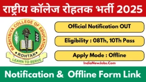 Rashtriya College of Education Rohtak Vacancy 2025