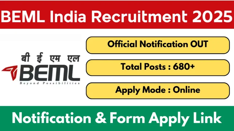 BEML Recruitment 2025 Notification