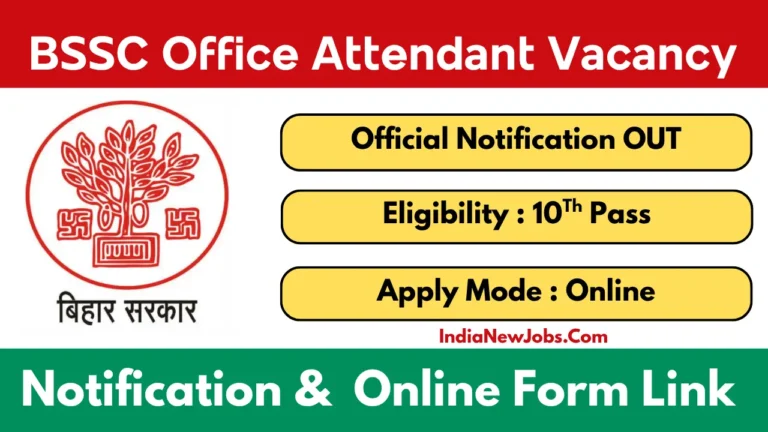 BSSC Office Attendant Recruitment 2025