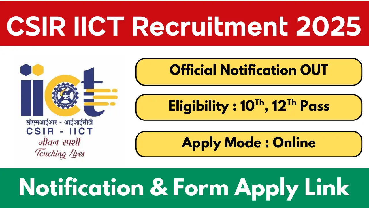 CSIR IICT Recruitment 2025