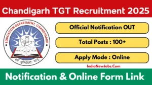 Chandigarh TGT Vacancy 2025 Through SSA Notification OUT for 104 Posts, Apply Online