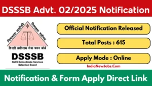 DSSSB Advt. 2-2025 Notification
