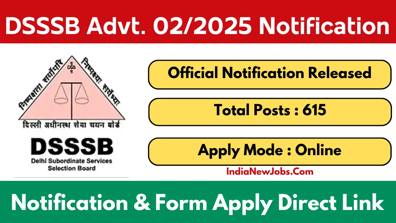 DSSSB Advt. 2-2025 Notification