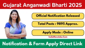Gujarat Anganwadi Recruitment 2025 Notification OUT For 9895 Posts Apply Online