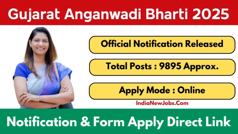 Gujarat Anganwadi Recruitment 2025 Notification OUT For 9895 Posts Apply Online