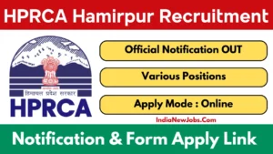 HPRCA Hamirpur Recruitment 2025