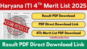 Haryana ITI 4th Merit List 2025 Download Form Thi Official Link