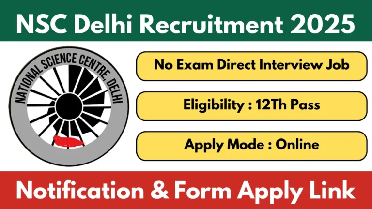 NSC Delhi Recruitment 2025 Stenographer And Office Assistant Apply Online