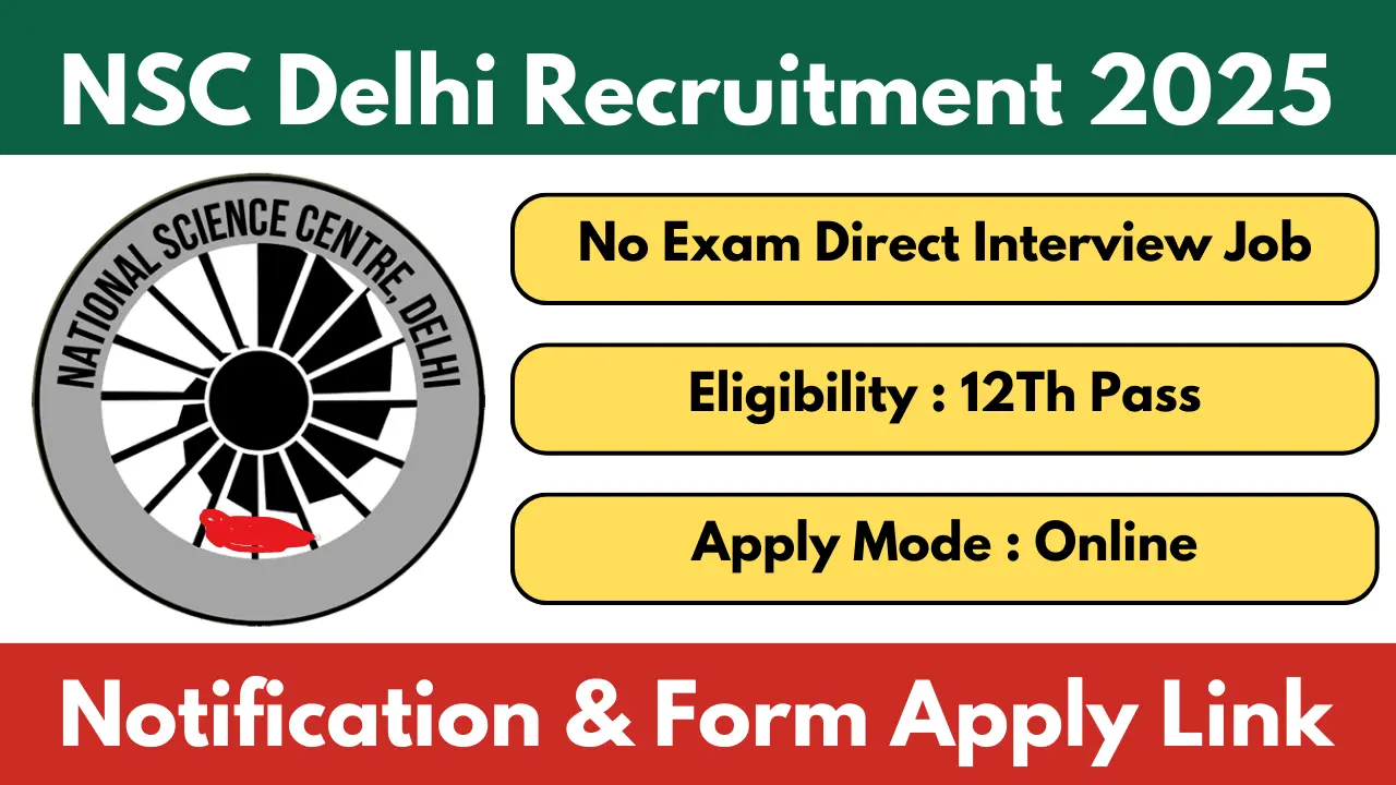 NSC Delhi Recruitment 2025 Stenographer And Office Assistant Apply Online