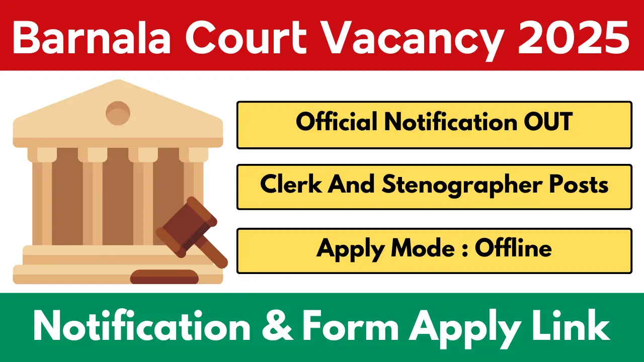 Barnala Court Clerk Recruitment 2025