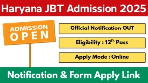 Haryana JBT Admission 2025
