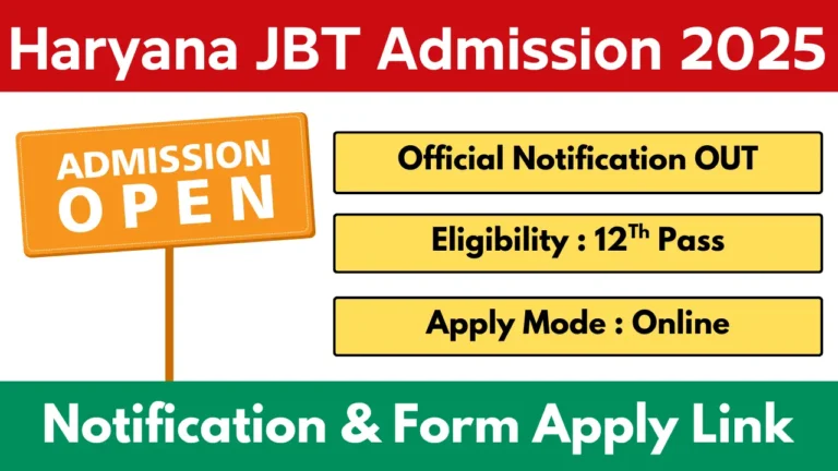 Haryana JBT Admission 2025