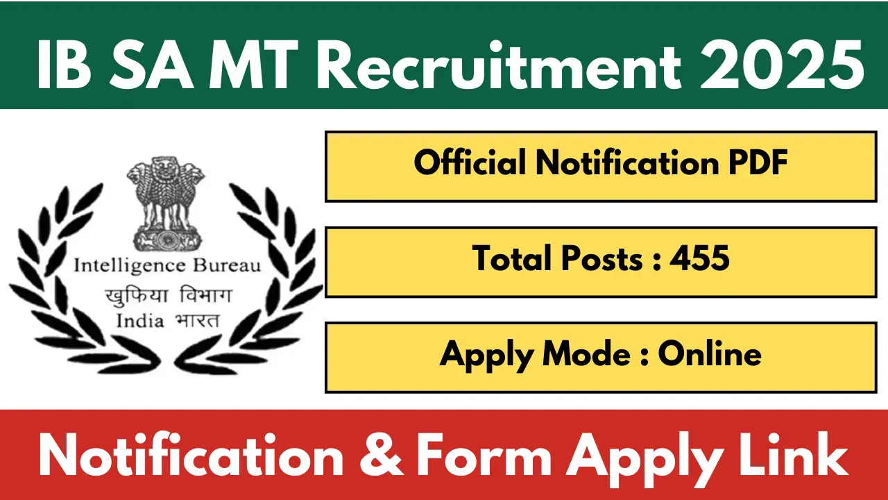 IB Security Assistant Motor Transport Recruitment 2025