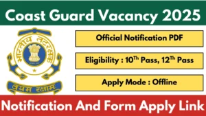 Indian Coast Guard Kolkata Recruitment 2025 Notification And Offline Application Form