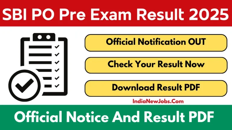 SBI Bank PO Pre Written Exam Result 2025