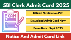 SBI Clerk Admit Card 2025