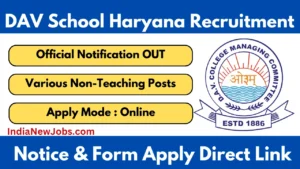 DAV School Haryana Vacancy 2025 Apply Online Form For Various Positions