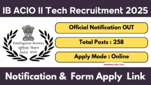 IB ACIO II Tech Recruitment 2025