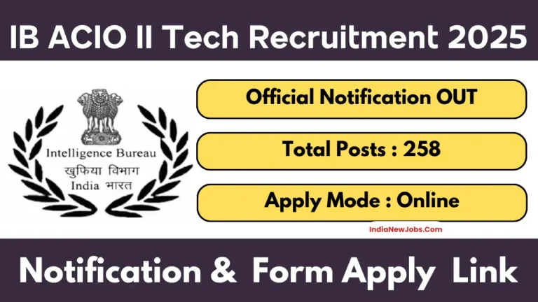 IB ACIO II Tech Recruitment 2025