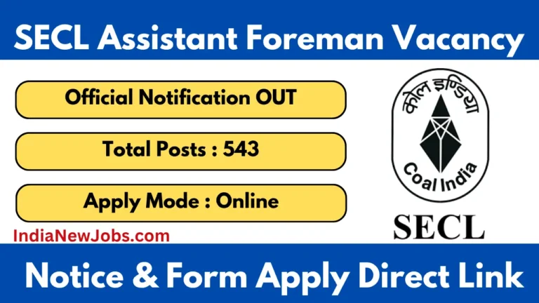 SECL Assistant Foreman Recruitment 2025