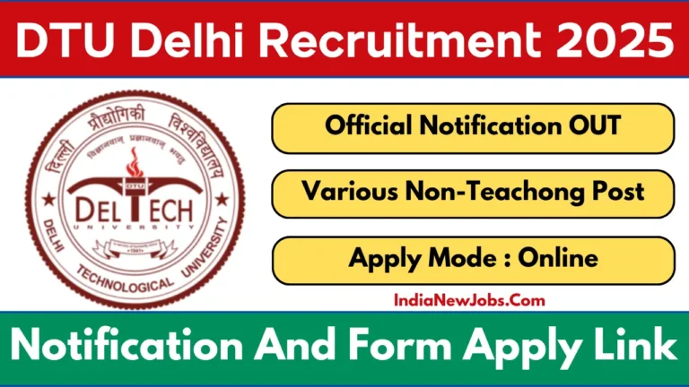DTU Delhi Recruitment 2025