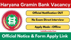 Haryana Gramin Bank FLC Vacancy 2025 Notification And Application Form